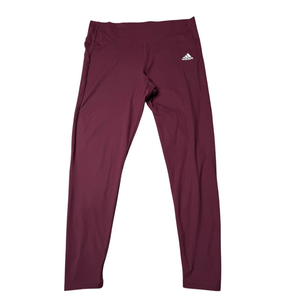 Adidas Areoready Burgundy Tight Fit Athleisure Leggings Pilates Yoga XL